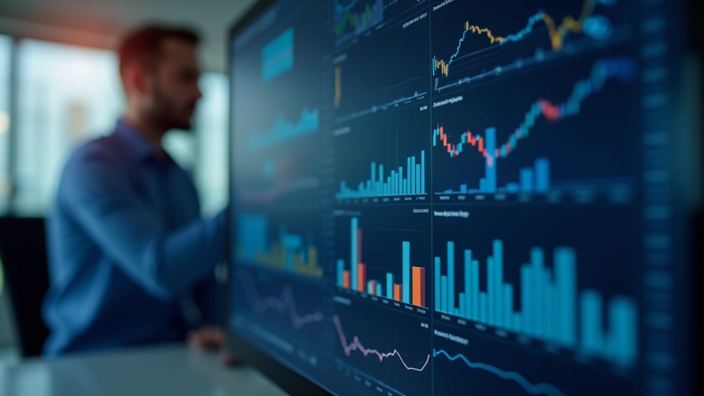 Moderní finanční graf s růstovými trendy a analýzou investičních toků