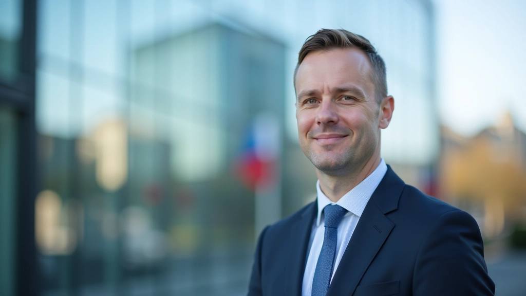 Budova CzechInvestu se skleněným průčelím a moderní architekturou, symbol moderní české byrokracie